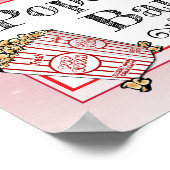 Popcorn Bar Huwelijk Rode Bord Poster (Hoek)