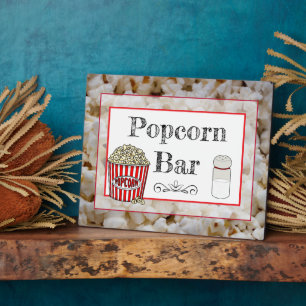 Popcorn Bar Wedding of Baby shower Sign Plaque Fotoplaat