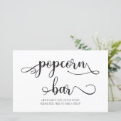 Popcorn Bar | Zwart wit minimalistisch bruiloft (Staand voorkant)