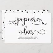 Popcorn Bar | Zwart wit minimalistisch bruiloft (Voorkant / Achterkant)