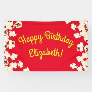 Popcorn Birthday Party Movie Theater Spandoek
