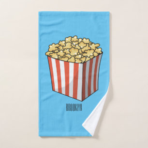 Popcorn cartoon illustratie bad handdoek