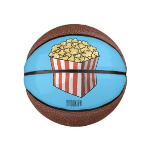 Popcorn cartoon illustratie basketbal