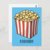 Popcorn cartoon illustratie briefkaart (Voorkant / Achterkant)