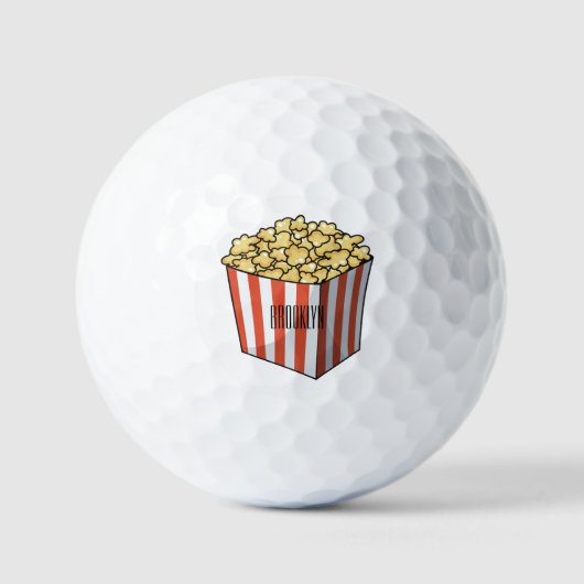 Popcorn cartoon illustratie golfballen (Voorkant)