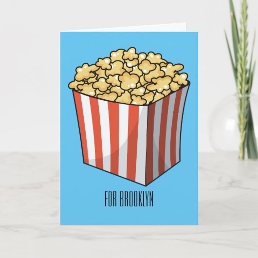 Popcorn cartoon illustratie kaart (Voorkant)