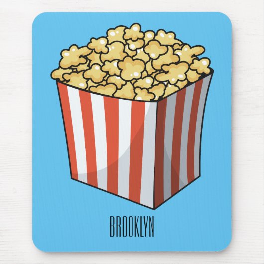 Popcorn cartoon illustratie muismat (Voorkant)