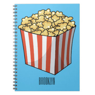 Popcorn cartoon illustratie notitieboek