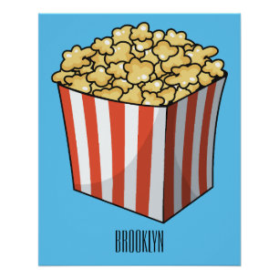 Popcorn cartoon illustratie perfect poster