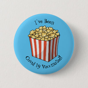 Popcorn cartoon illustratie ronde button 5,7 cm