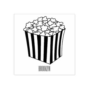 Popcorn cartoon illustratie 	rubberstempel