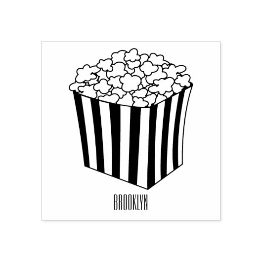 Popcorn cartoon illustratie 	rubberstempel (Afrduk)