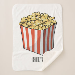 Popcorn cartoon illustratie sherpa deken