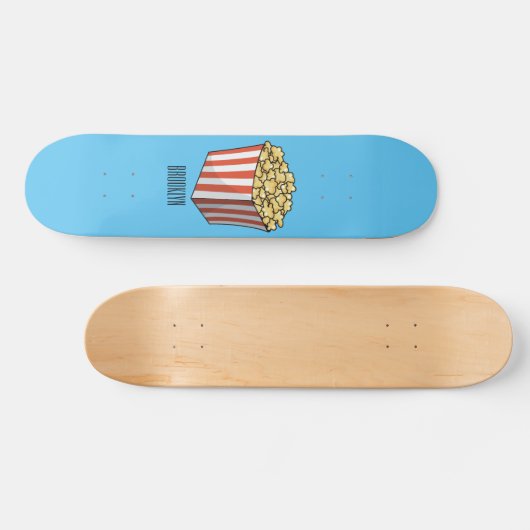 Popcorn cartoon illustratie skateboard (Horizontaal)