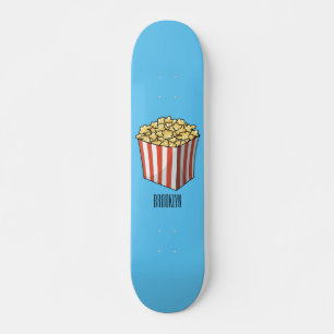Popcorn cartoon illustratie skateboard