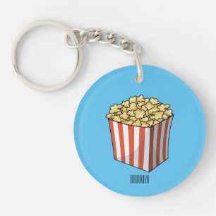 Popcorn cartoon illustratie sleutelhanger