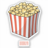 Popcorn cartoon illustratie sticker (Voorkant)