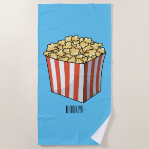 Popcorn cartoon illustratie strandlaken