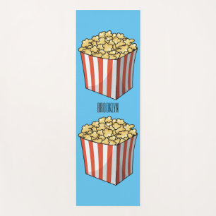 Popcorn cartoon illustratie yogamat