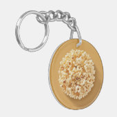 Popcorn Circle met een bruine achtergrond Sleutelhanger (Voorkant Links)