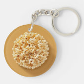 Popcorn Circle met een bruine achtergrond Sleutelhanger (Achterkant)