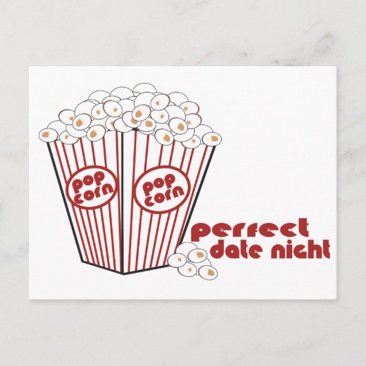 Popcorn Datum nacht Briefkaart (Voorkant)