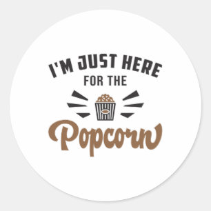 Popcorn Day Film Pop Film Cinema Snack Gift Idee Ronde Sticker
