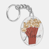 Popcorn Doodle Script Naam Sleutelhanger (Voorkant Links)