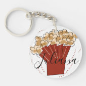 Popcorn Doodle Script Naam  Sleutelhanger (Voorkant)