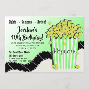 Popcorn en een groene film kaart