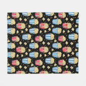 Popcorn en film nachtmagie in het zwart fleece deken (Voorkant (Horizontaal))