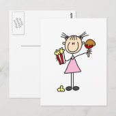 Popcorn- en katoenoverhemden en -Snoepjes Briefkaart (Voorkant / Achterkant)