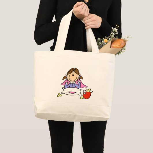 Popcorn en pyjama zak grote tote bag (Voorkant (product))