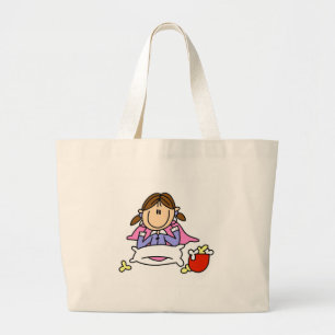Popcorn en pyjama zak grote tote bag