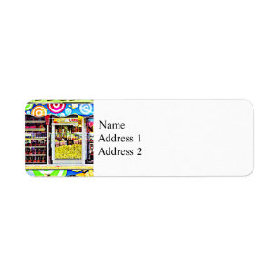 Popcorn en Snoep appels Etiket