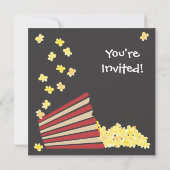 Popcorn et un film Invitation d'anniversaire (Dos)