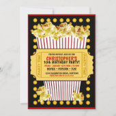 Popcorn et un film Invitation d'anniversaire (Devant)