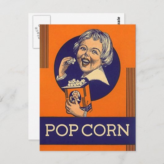 Popcorn Etikettering Ad Nostalgische PC Briefkaar Briefkaart (Voorkant / Achterkant)