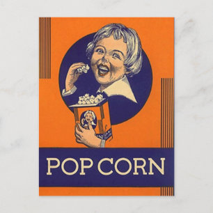  Popcorn-etikettering en nostalgische PC-Briefkaar Briefkaart