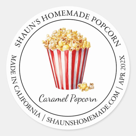 Popcorn étiquette moderne (Devant)