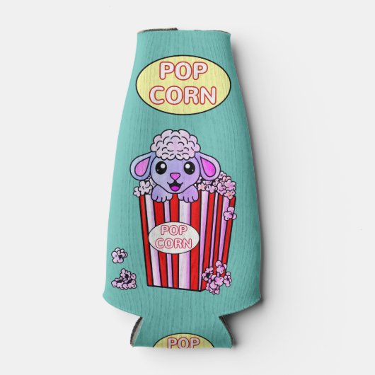 Popcorn Film met Cute Sheep Flesjeskoeler (Voorkant)