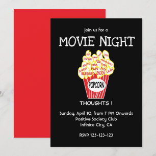 Popcorn Filmavond Feestje Kaart