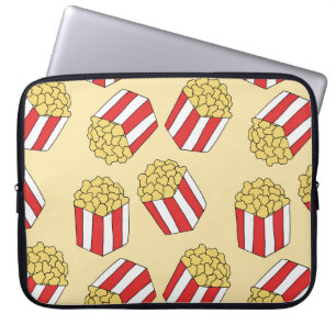 Popcorn hand getrokken, kleurrijk naadloos patroon laptop sleeve