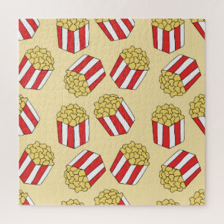 Popcorn hand getrokken, kleurrijk naadloos patroon legpuzzel