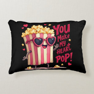 Popcorn Hart Pop Valentijnsdag Ontwerp Accent Kussen