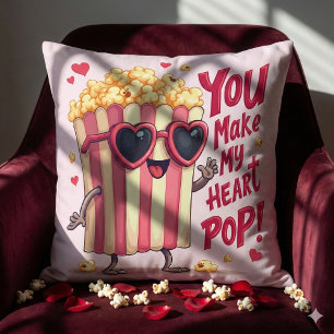 Popcorn Hart Pop Valentijnsdag Ontwerp Kussen