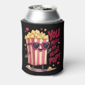 Popcorn Heart Pop Valentine Design Blikjeskoeler (Blikje Achterkant)