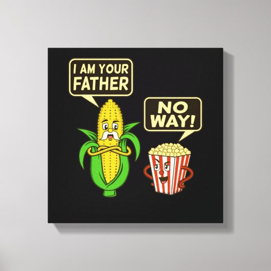 Popcorn ik ben je vader Popcorns Eater Lover Canvas Afdruk (Voorkant)