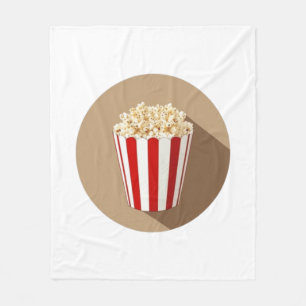 Popcorn in een bruine cirkel achtergrond fleece deken
