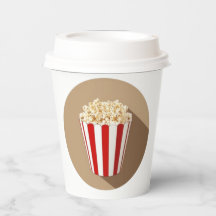 Popcorn in een bruine cirkel achtergrond